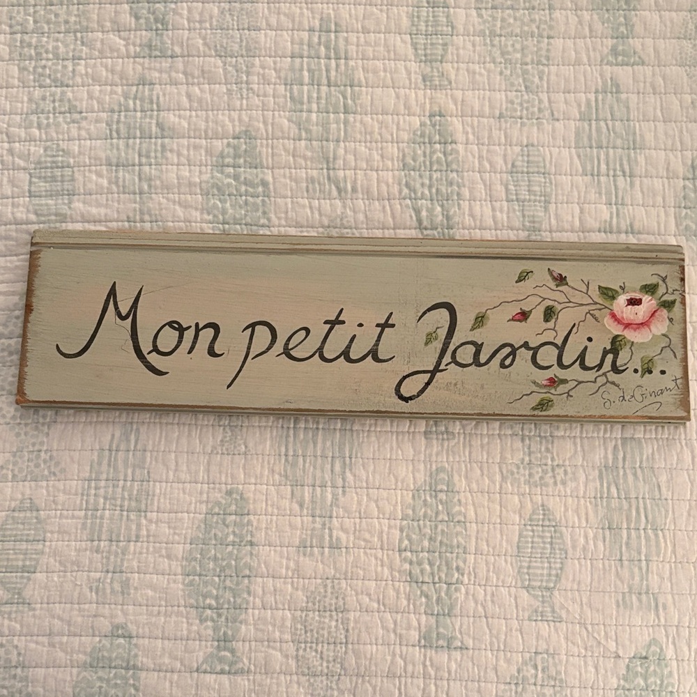 Mon Petit Jardin Decorative Wooden Sign